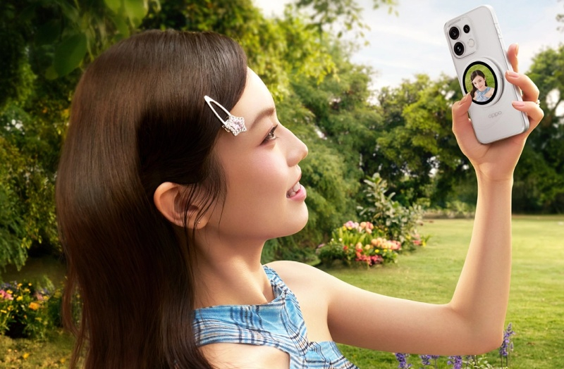 Oppo представила внешний дисплей на магните для смартфонов — чтобы делать селфи и групповые фото