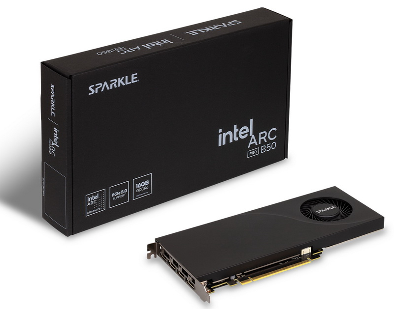 Sparkle выпустила тонкую видеокарту Arc Pro B50 Blower с «турбиной» для рабочих станций