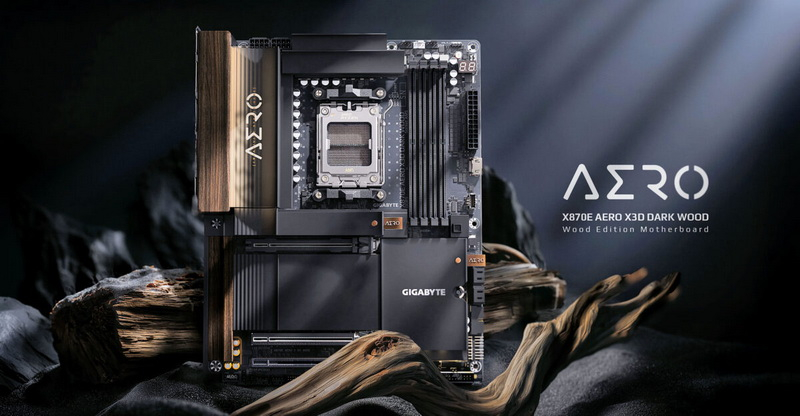 Gigabyte анонсировала плату X870E Aero X3D Dark Wood с отделкой под тёмное дерево