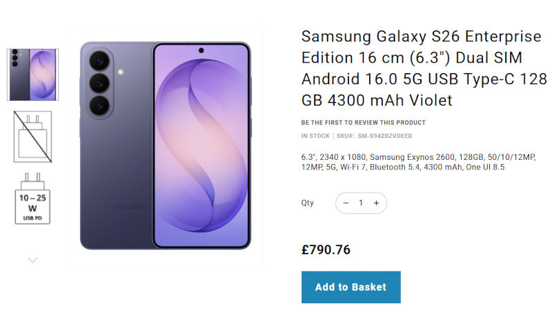 Samsung всё же выпускает 128-Гбайт версию Galaxy S26, но лишь бы кому её не продаёт