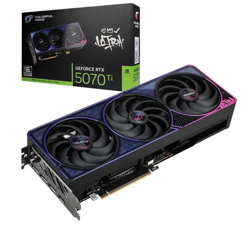 Colorful выпустила видеокарту iGame GeForce RTX 5070 Ti Ultra Z Black OC со съёмным разъёмом питания GC-HPWR