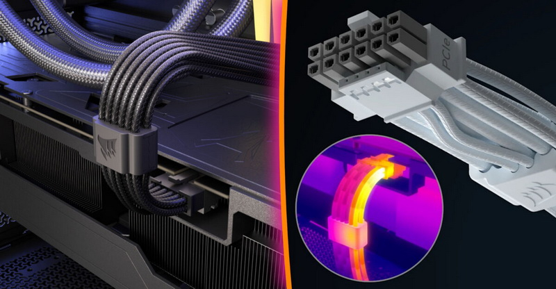 Corsair выпустила кабель питания для видеокарт ThermalProtect 12V-2×6 со встроенным датчиком температуры