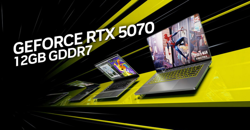 Nvidia представила мобильную GeForce RTX 5070 с 12 Гбайт памяти