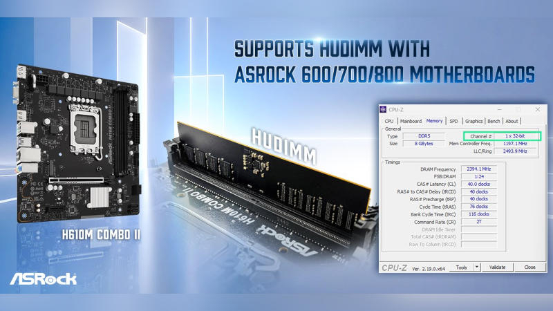 ASRock вместе с TeamGroup придумали новый тип модулей памяти DDR5 — HUDIMM для дешёвых ПК