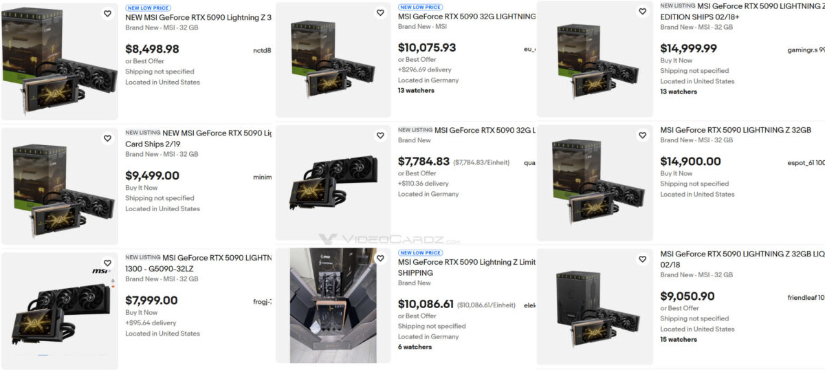 Одна из самых редких GeForce RTX 5090 всплыла на eBay по цене от $7000 до $15 000