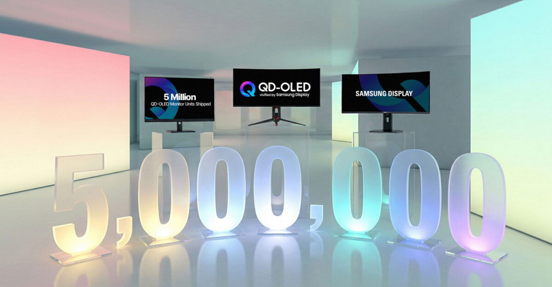 Samsung Display похвалилась, что поставки мониторов QD-OLED достигли 5 миллионов