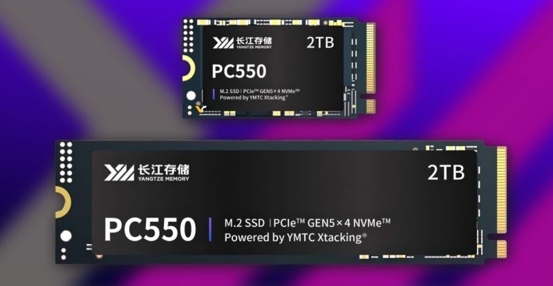 YMTC представила PCIe 5.0 SSD с собственной памятью — PC550 со скоростью до 10,5 Гбайт/с